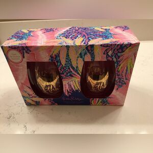Lilly Pulitzer wine glasses (NWT)
